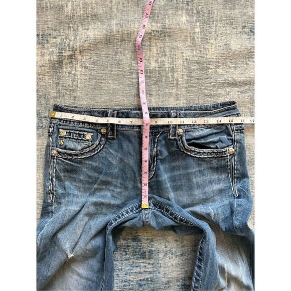 Miss Me Ripped Distressed Rhinestone Embroidered Boot Cut Jeans 29 - Picture 7 of 8
